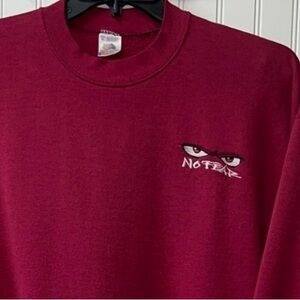 90s No Fear Embroidery Eyes Sweatshirt XL Vintage Monster Red Bull